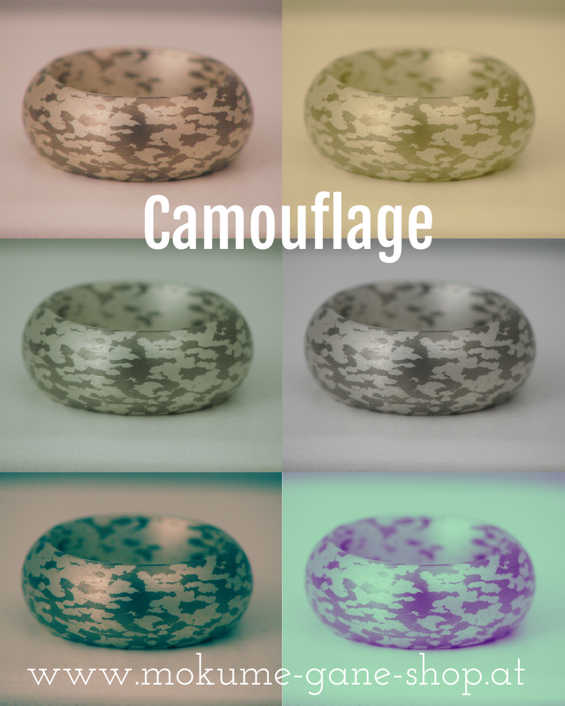 Camouflage-Ringe aus Silber und Titan – Mokume Gane neu gedacht