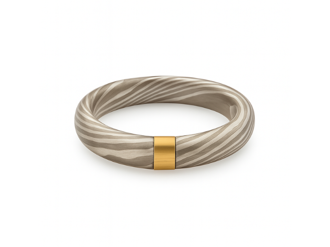 Mokume Gane Ring Kintsugi – Zeitlos Rund